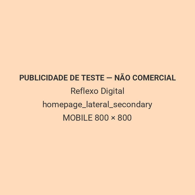 PUBLICIDADE DE TESTE — NÃO COMERCIAL — Reflexo Digital — homepage_lateral_secondary — MOBILE 800 × 800